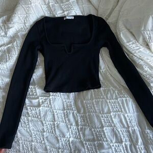 Zara Long Sleeve Crop Top